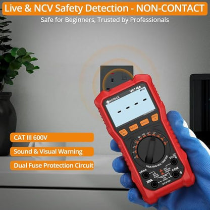Neoteck 6000Counts TRMS Digital Multimeter for 750VDC 1000VAC AC/DC Current - color: Red, size: 6000Counts(AC 750V/DC 1000V)