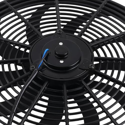 maXpeedingrods 16" Electric Radiator Fan High 3000 CFM Thermostat Wiring Switch Relay Kit Black