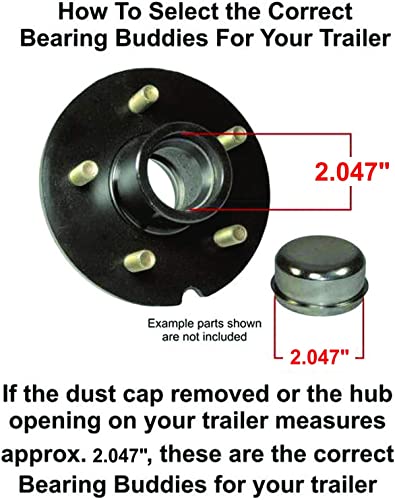 Bearing Buddy Model 2047 Stainless Steel Wheel Bearing Protectors w/ 19Bra