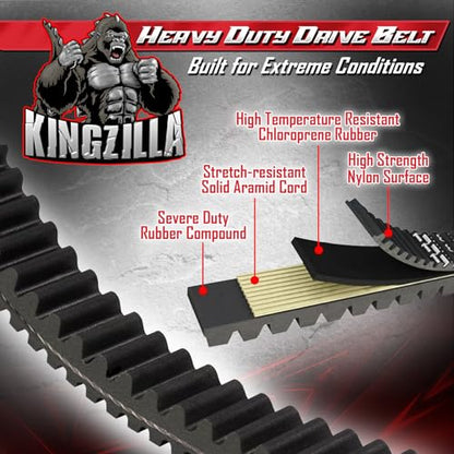 Kingzilla Drive Belt fits Yamaha Drive 2 QuieTech Golf Carts (2017-Present) Independent Rear Suspension, Will not fit Solid Axle Drive2 - Premium Heavy Duty Performance Clutch Drive Belt Severe Duty - color: Drive 2 Severe Duty
