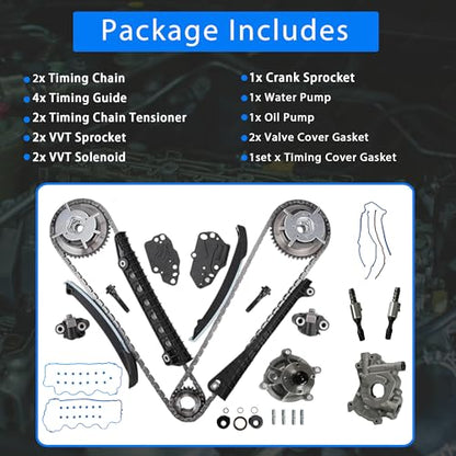 Timing Chain Kit Water Oil Pump For Ford F150 F350 Lincoln 5.4 3V 2005-2014