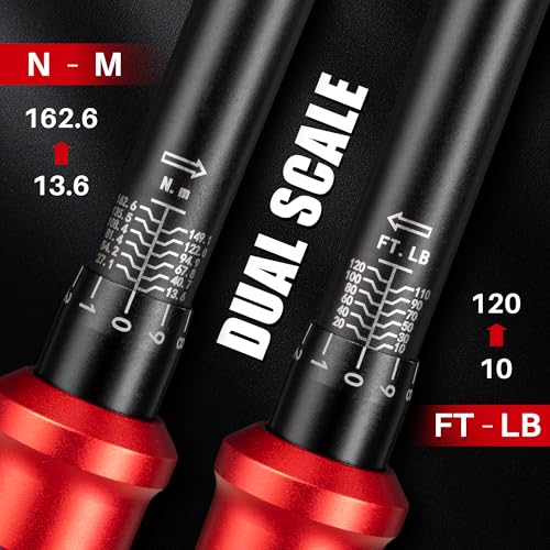 3/8-Inch Drive Click Torque Wrench-10-120 Ft-Lb for Car Motorcycle - size: 3/8"DR.10-120 FT-LB