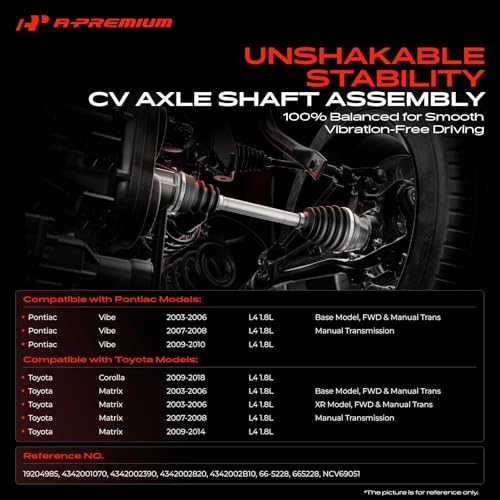 A-Premium Front Left Driver Side CV Axle Shaft Assembly - style: Front Driver Side