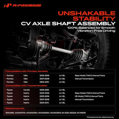 A-Premium Front Left Driver Side CV Axle Shaft Assembly - style: Front Driver Side