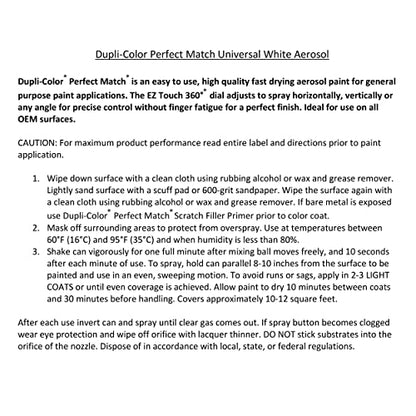 Dupli-Color EBUN03007 Perfect Match Automotive Spray Paint - Universal White - 8 oz. Aerosol Can - color: Universal White, size: 8 Ounce (Pack of 1), style: Universal