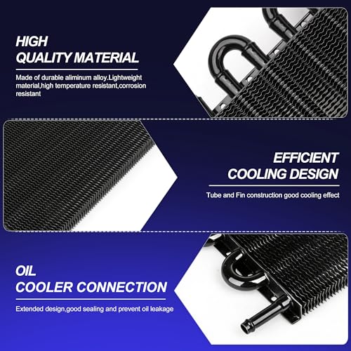 Oil Cooler 6 Pass Aluminium Transmission Cooler,5/16" Universal 6 Rows