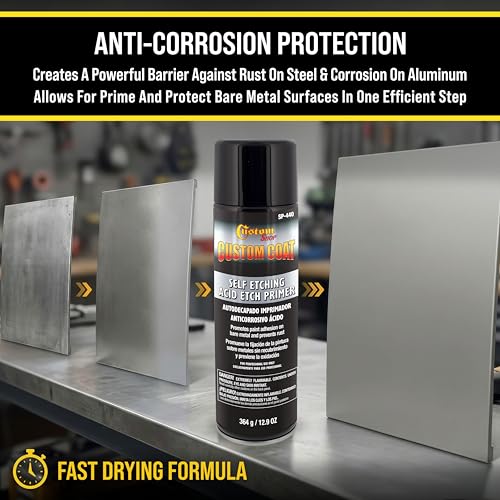 Custom Shop Self Etching Primer Spray, 12.9oz Gray, Acid Etch Primer 6 Pack