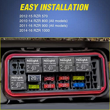 Nilight 5PCS 12V 4Pin SPNO Purpose Micro Relay 20A Sealed for Polaris RZR - color: 4Pin Relay