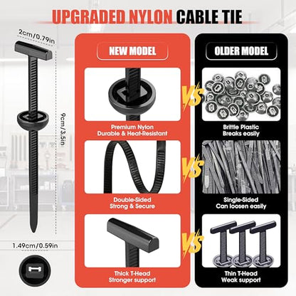 Self-Locking Cable Tie Buckle 150PC Heavy Duty Nylon Fasteners for Auto - color: 150PC Black