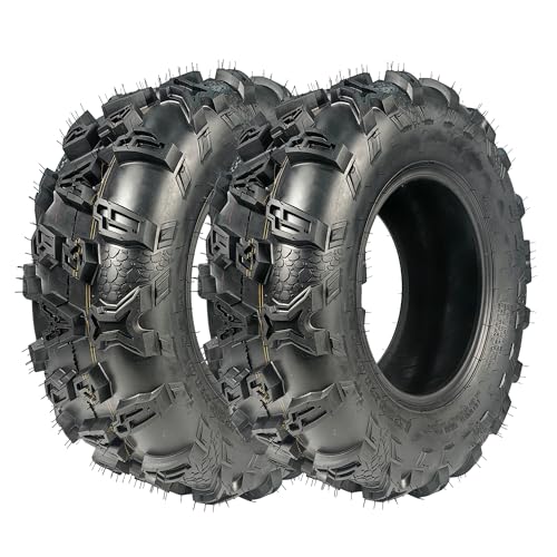 AT25X10-12 ATV Tires ATV＆UTV Trail Sand Off-Road Tires 25X10-12, All Terrain Tires16mm Tread Depth 25X10X12-6 PR, Tubeless 2PCS - size: DAV111 25X10-12