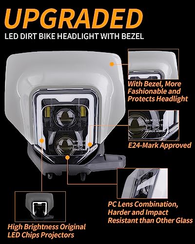 LED Dirt Bike Headlight Enduro Motocross Lights for 2017-2024 Husqvarna - color: white C