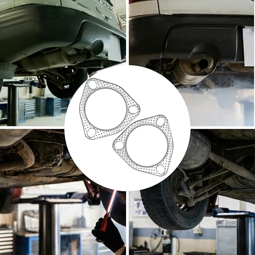 2.5 Inch Exhaust Gasket 3-Bolt 63.5mm Flange High Temperature Graphite - size: 2.5 in