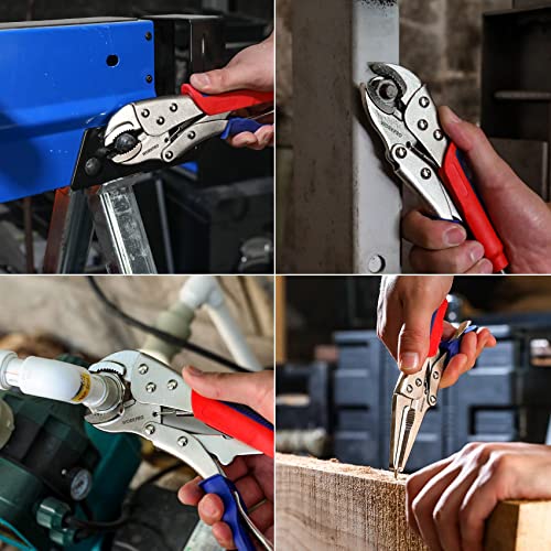 WORKPRO 3-Piece Locking Pliers Set, Heavy-Duty Cr-V Steel