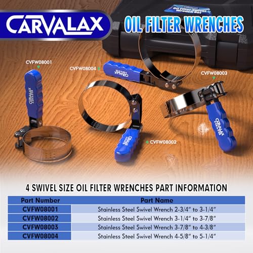 CARVALAX 8PCS Oil Filter Wrench Set