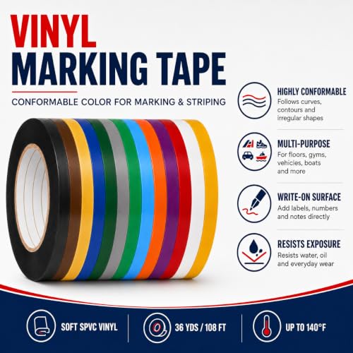 GGR Supplies CVT-536 Brown Vinyl Floor Marking Tape, 2 x 36 Yards - color: Brown, size: 2 in. x 36 yds.
