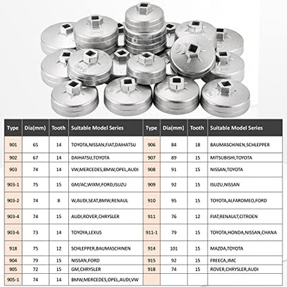 23PCS Oil Filter Removal Tool