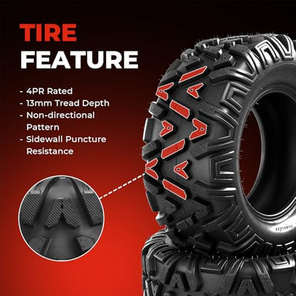 ATV Tires 22x10-10,4-Ply Tubeless Tire,Set of 2 - size: 22x10-10