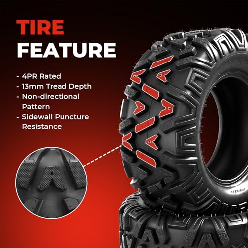 ATV Tires 22x10-10,4-Ply Tubeless Tire,Set of 2 - size: 22x10-10