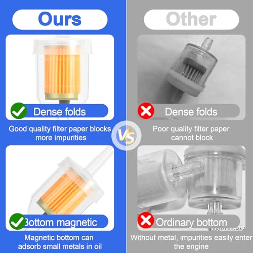 10Pcs 1/4 & 5/16 Inline Fuel Filter w/Magnet for Lawn Mower & Small Engine