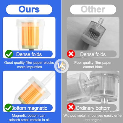 10Pcs 1/4 & 5/16 Inline Fuel Filter w/Magnet for Lawn Mower & Small Engine