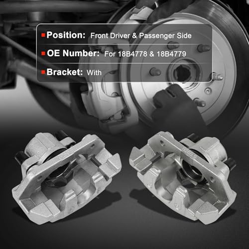 cciyu Front Left & Right Disc Brake Calipers Assembly 18B4778 18B4779 - size: Front[18B4778+18B4779]