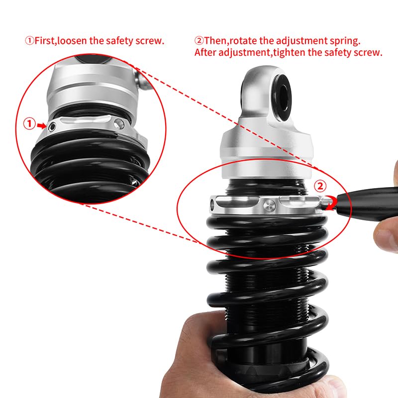 TCT-MOTORPARTS Remote Reservoir Suspension Shocks Fit For Harley Touring - color: Remote Reservoir Suspension Set #1