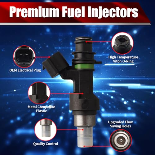Set of 6 Fuel Injectors 15710-66J00 FJ966 Replacement - size: FJ966