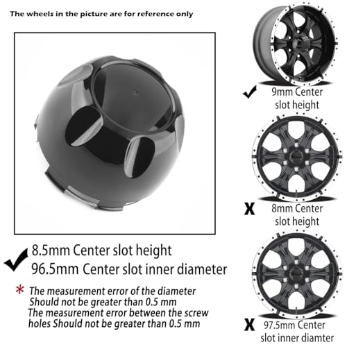 4Pcs 99.5mm(3.92inch) Wheel Center Caps for Helo Maxx 6 Wheel Rim Replacement 789K101 X1834147-9SF Hub Cap, (Gloss Black, Inner 96.5mm 3.8in) - color: Gloss Black, size: 99.5mm Outer, 96.5mm Inner, Gloss Black