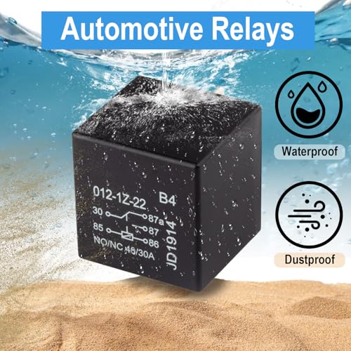 4 PCS Relays, 5 Pin Relay, 40A Waterproof Car Relays, 12V Relay Switch