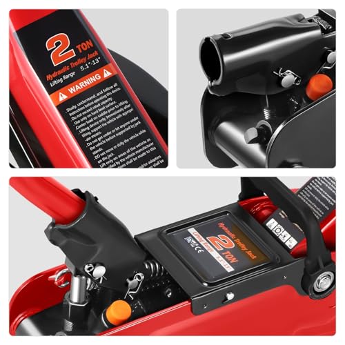 DNA MOTORING 2 Ton Low Profile Hydraulic Floor Jack, Red, 4000 lbs Capacity - color: Red, style: 2 ton