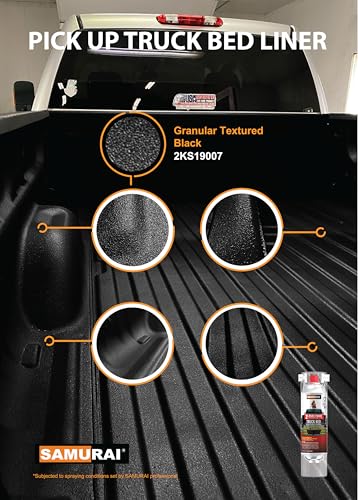 SAMURAI 2-Part Polyurethane Granular Textured Truck Bed Liner Spray Paint - 11.3 Ounce UV Resistant and Rust Resistance (White, Pack of 1 Can)