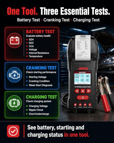 ANCEL BST600 Automotive Battery Tester & Analyzer with Printer - style: BST600