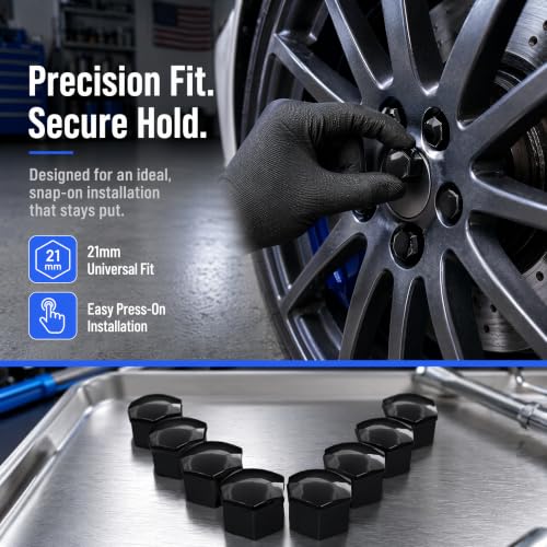 20PCS 19mm Hexagonal Lug Nut Covers, Rust-proof Wheel Bolt Protector Caps with Removal Tool Clips, Universal External Rim Nut Protection Fit for Most Car Truck SUV(Black) - size: 19mmBlack