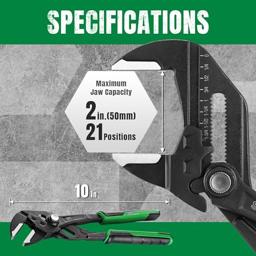 SK 10" Pliers Wrench, Smooth Parallel Jaw Water Pump Pliers, CR-V Steel - size: 10-inch Single