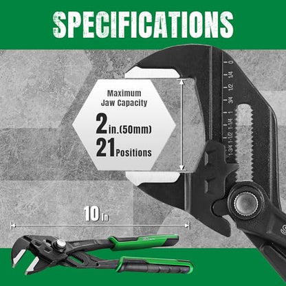 SK 10" Pliers Wrench, Smooth Parallel Jaw Water Pump Pliers, CR-V Steel - size: 10-inch Single