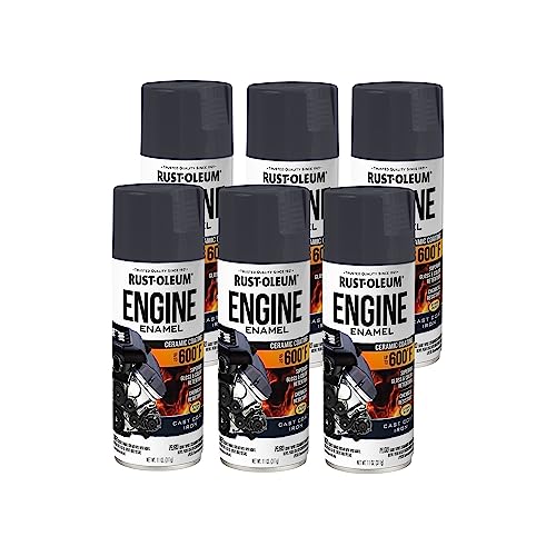 Rust-Oleum Automotive Engine Enamel Spray Paint, Cast Coat Iron - color: Cast Coat Iron, size: 11 Ounce (Pack of 6)