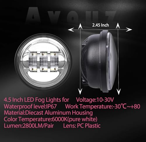 7 inch LED Motorcycle Headlights 4.5" Fog Passing Lights DOT Kit For Harley Davidson Road King Touring FatBoy Street Glide CVO Tri Glide Electra Glide Ultra Limited Classic Switchback harley headlight - size: 7 inch (Chrome)