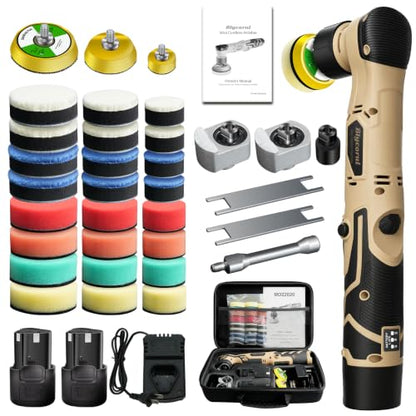 Cordless Mini Polisher, DA&RO Mini CarBuffer Polisher - style: 2*Batteries Kit