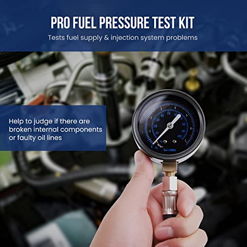 Lichamp Fuel Pressure Gauge, Fuel Pump Pressure Test Kit with Hose Adapter