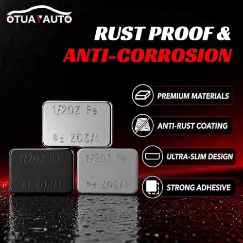 OTUAYAUTO 1/2oz 504pcs Wheel Weights Chrome Adhesive Stick-On 252oz/Box - size: 504 PCS