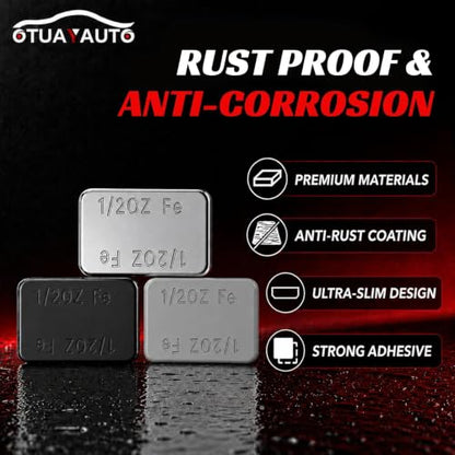 OTUAYAUTO 1/2oz 126pcs Wheel Weights Chrome Adhesive Stick-On 63oz/Box - size: 126 PCS