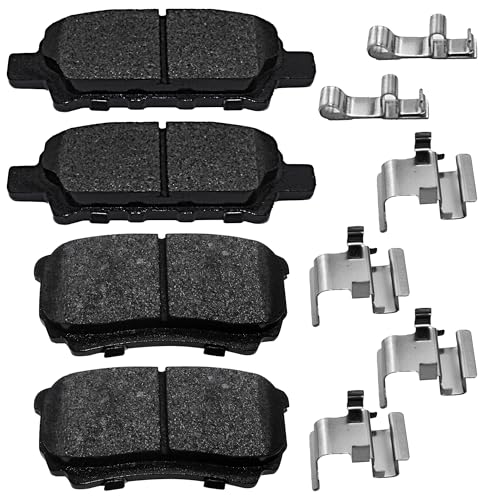 Rear Brake Pads Set Compatible with Chrysler 200 Sebring, Dodge Avenger Caliber, Jeep Compass Patriot, Mitsubishi Lancer Outlander Brake Pads Semi-Metallic D1037 - style: D1037