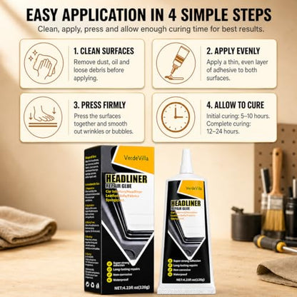 Headliner Repair Glue, 120ML Car Interior Repair Adhesive