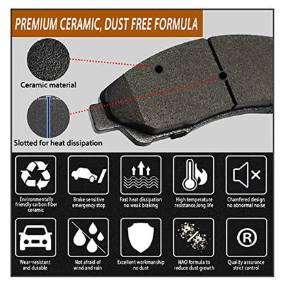 SIPAUTEC-Front and Rear Brake Pad Set 4-Wheel Set Ceramic Disc Brake Pads Replacement For 2013-2020 Nissan Pathfinder All models - style: ZS905-ZS1649