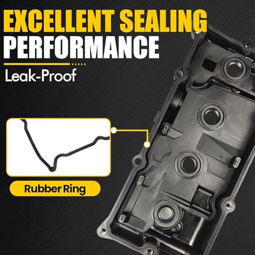 Engine Valve Cover Compatible with 2002-2006 Altima Sentra Altima SE-R 2.5L Replace 132643Z001 132644Z001 264-982 - color: Black (Plastic)