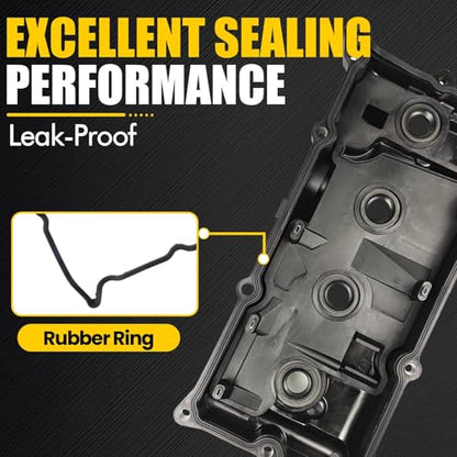 Engine Valve Cover Compatible with 2002-2006 Altima Sentra Altima SE-R 2.5L Replace 132643Z001 132644Z001 264-982 - color: Black (Plastic)
