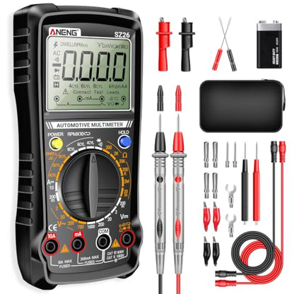 ANENG SZ26 Digital Multimeter, Engine Analyzer, 500-10000 RPM Tachometer - color: Black