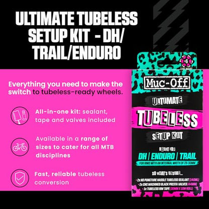 Muc-Off Ultimate Tubeless Setup Kit, DH/Trail/Enduro, 30mm Tape, 44mm Valve - style: Dh/Enduro