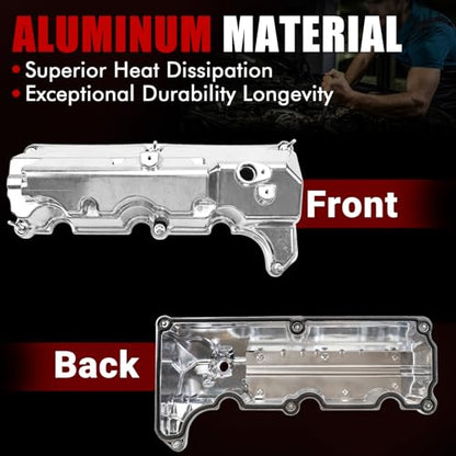 MITZONE Aluminum Valve Cover Left Side Compatible with Ford Explorer Sport Trac Ranger Mercury Mountaineer 2001-2005 4.0L V6 4L5Z6582JA 4L5Z6582FA 1L2Z6582BA Silver - size: 2001-2005 Ford Left Side