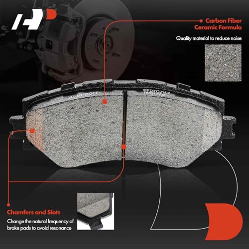 A-Premium Front and Rear Ceramic Brake Pads Compatible with Toyota & Scion